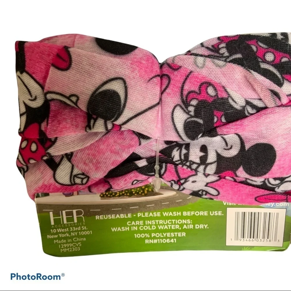 Disney Minnie Mouse Print Neck Gaiter Wrap Girls Barbie Pink Age 3+